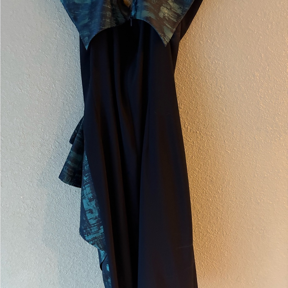 Joseph Ribkoff Asymmetrical Dress in Blue and Green - Picture 3 of 8